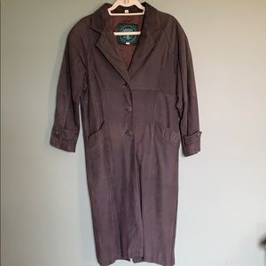 Long brown Genuine Leather jacket